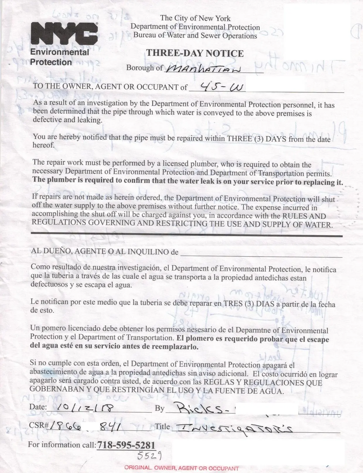 three-day notice