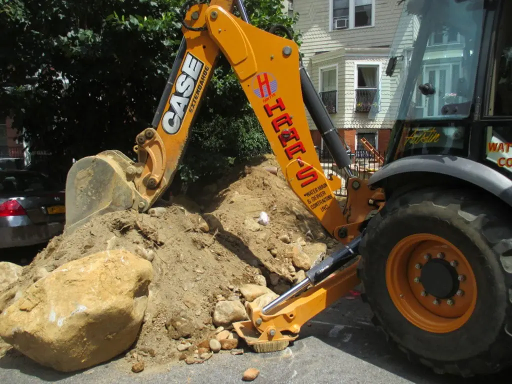 Sewer repair in progress